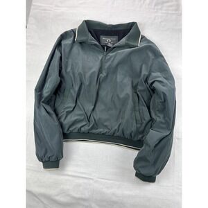 Members Only Golf Mens XXL Green Quarter Zip Windbreaker Jacket Vintage Style